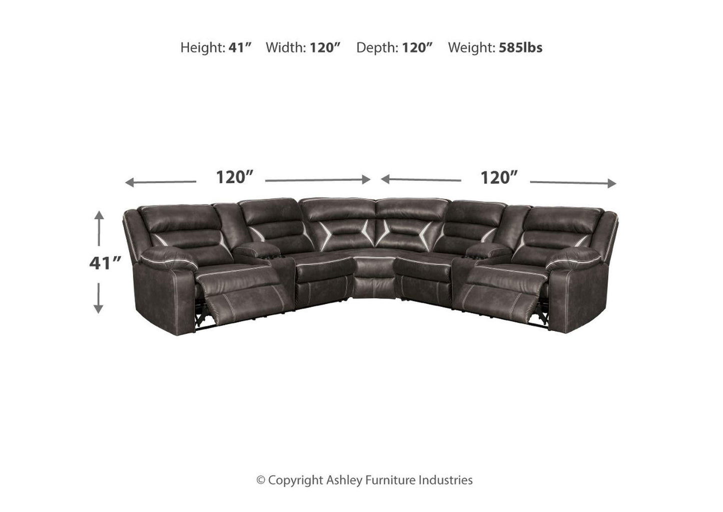 Kincord 3-Piece Power Reclining Sectional