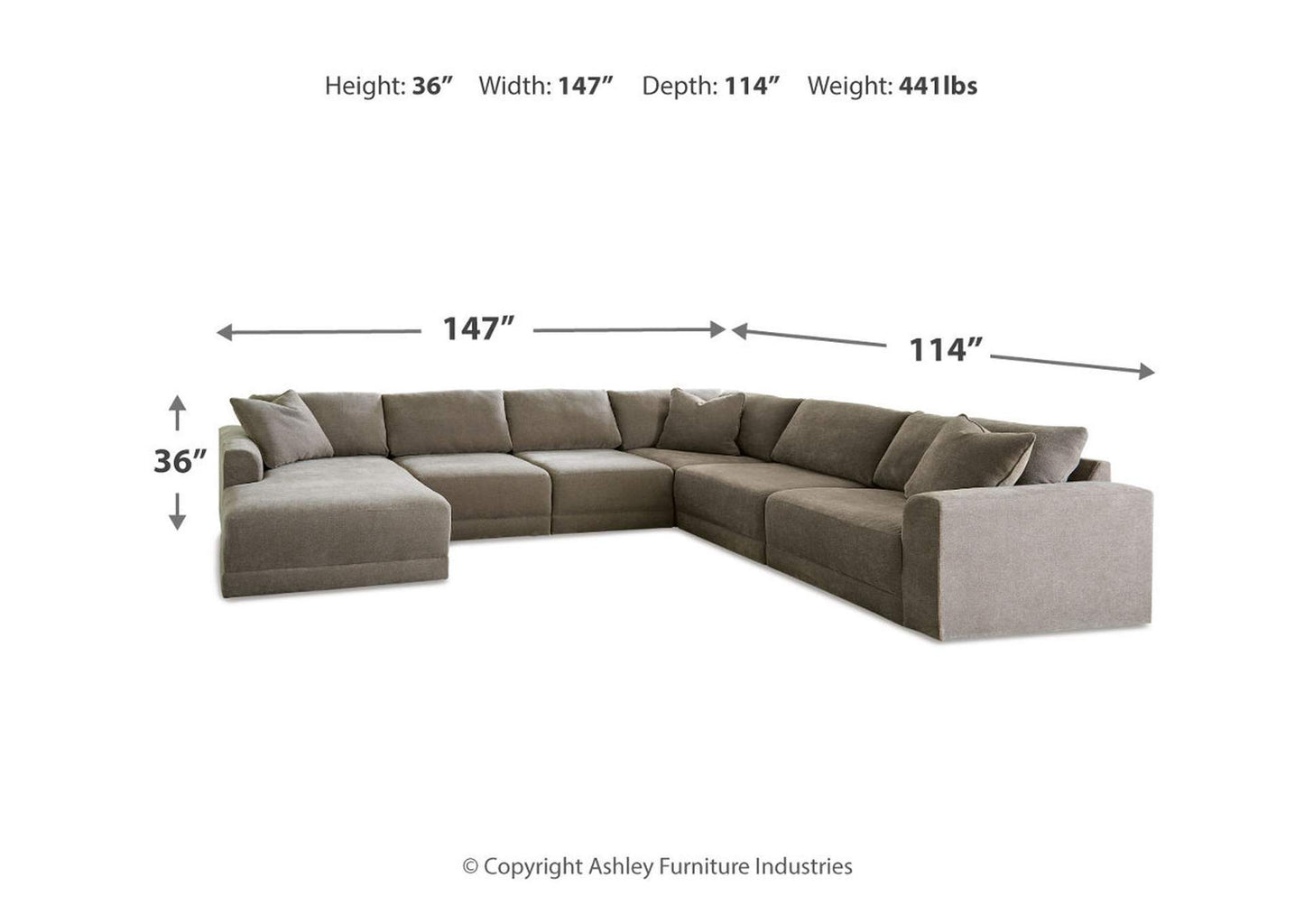 Raeanna 6-Piece Sectional with Chaise