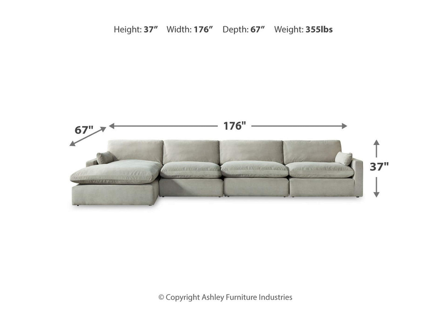 Sophie 4-Piece Sectional with Chaise