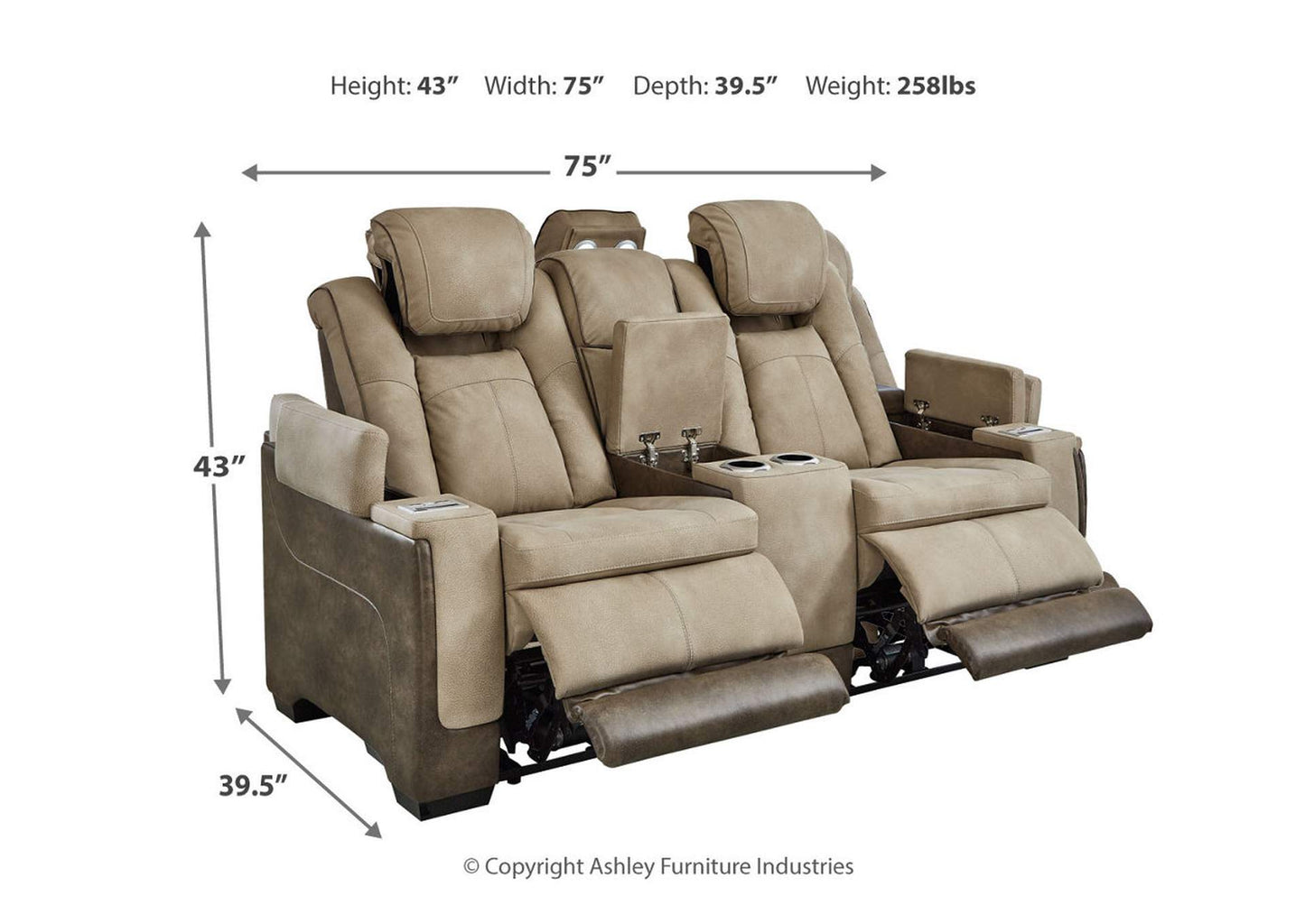 Next-Gen DuraPella Power Reclining Loveseat with Console