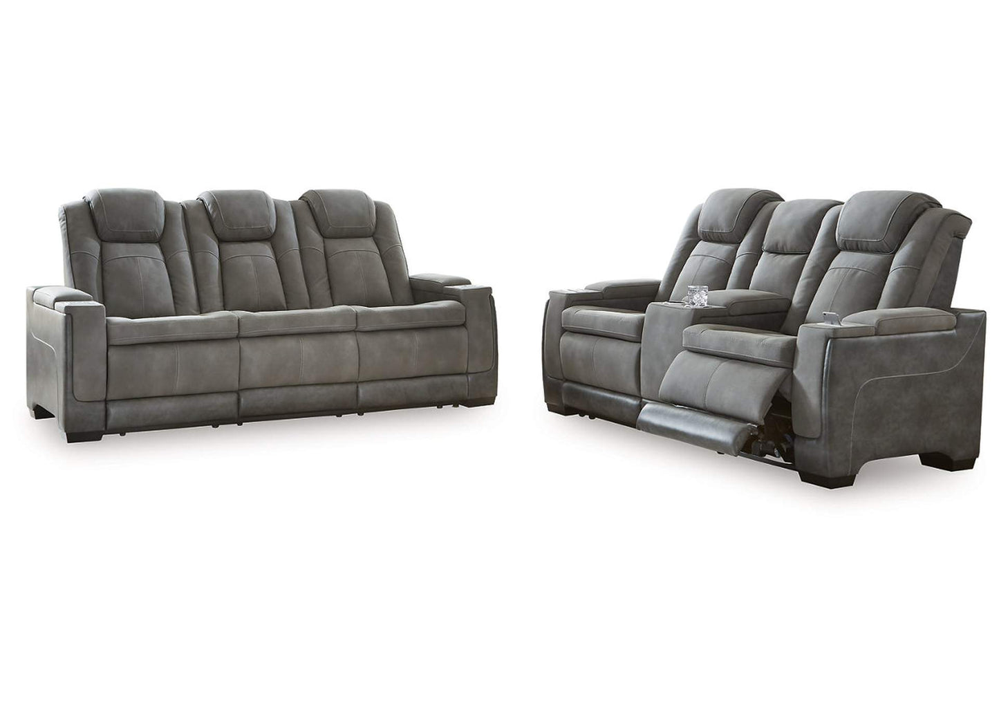 Next-Gen Durapella Performance Fabric Dual Power Reclining Sofa and Loveseat