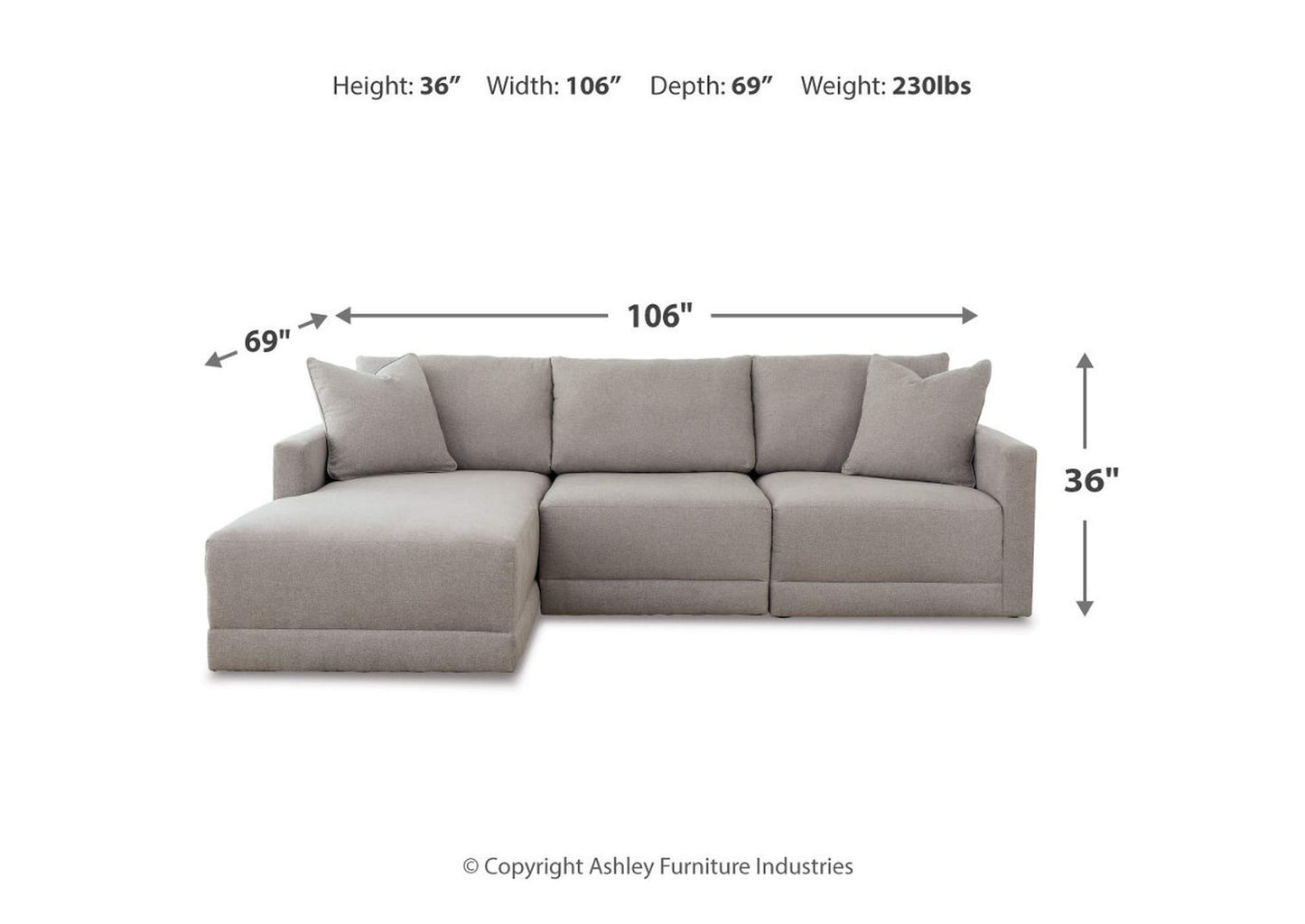 Katany 3-Piece Sectional with Chaise