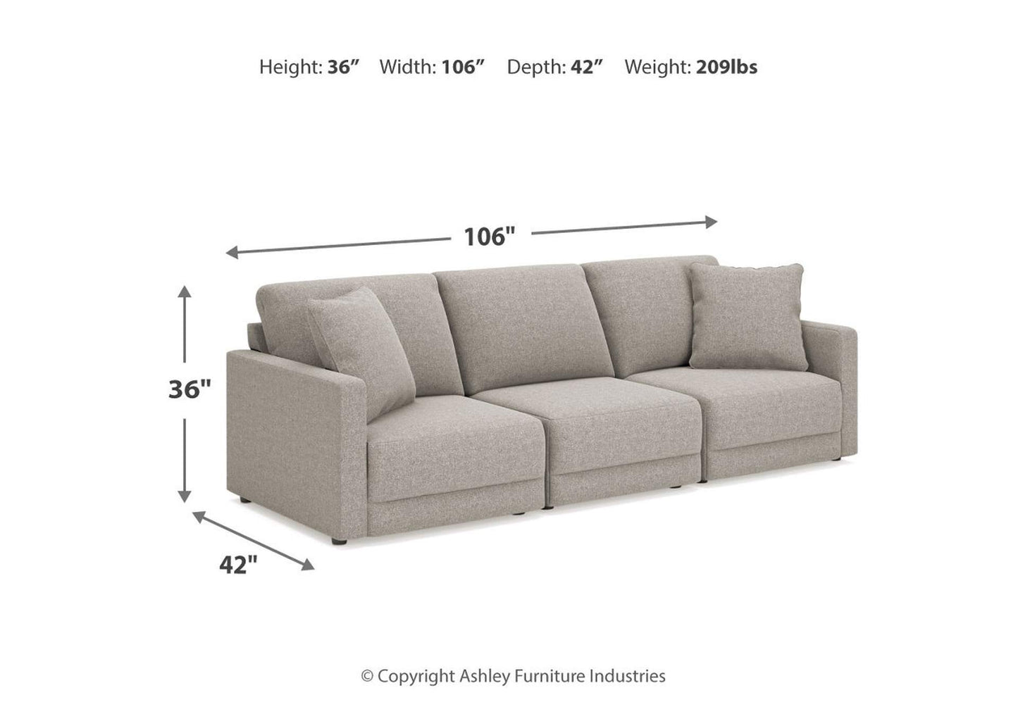 Katany 3-Piece Sectional Sofa