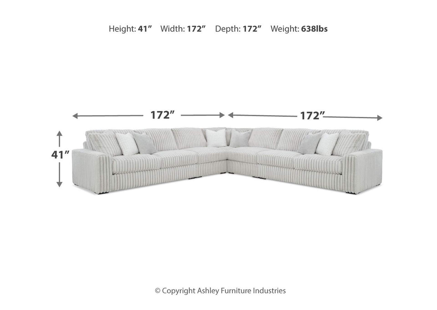 Stupendous 5-Piece Sectional with Ottoman