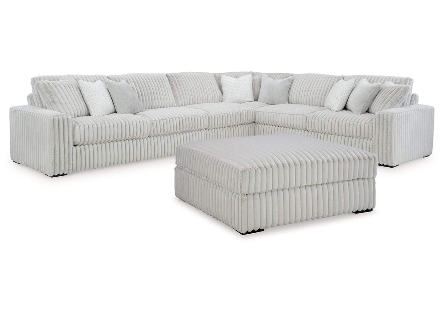 Stupendous 4-Piece Sectional with Ottoman