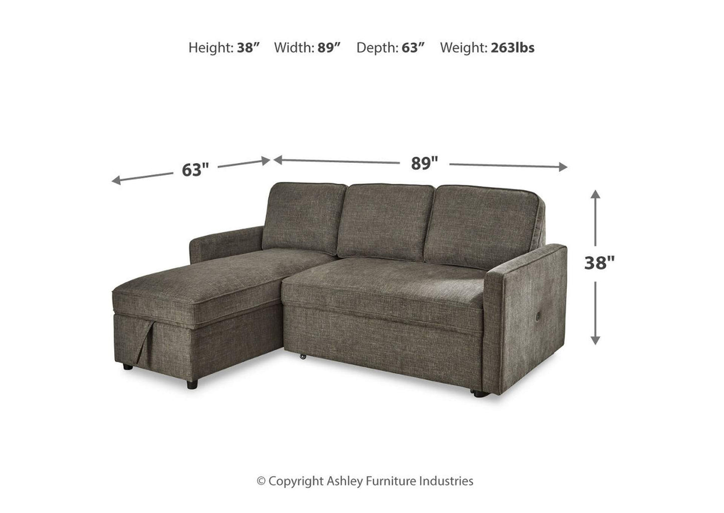 Kerle 2-Piece Sectional with Pop Up Bed