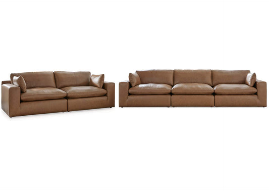 Emilia Leather Modular Sofa and Loveseat