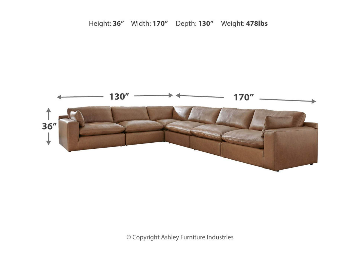 Emilia 6-Piece Sectional with Ottoman