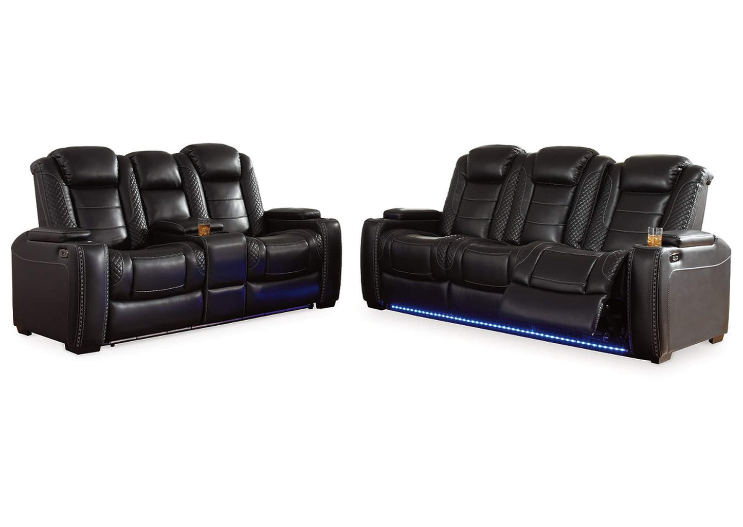 Party Time Dual Power Reclining Sofa and Loveseat Set