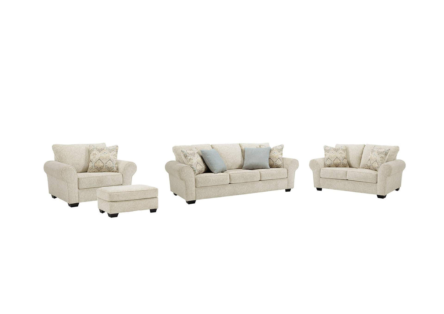 Haisley Sofa, Loveseat, Chair and Ottoman