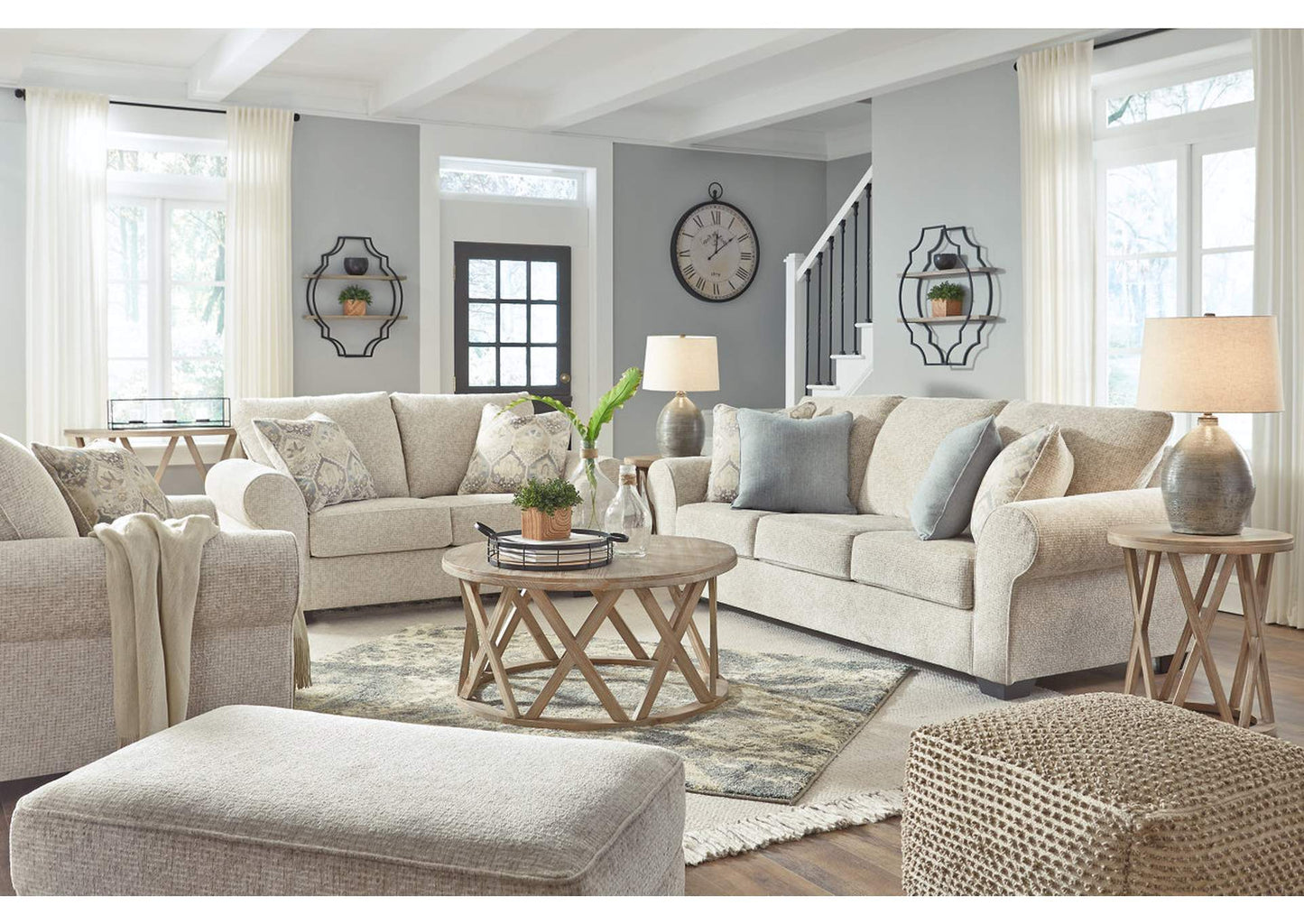 Haisley Sofa, Loveseat, Chair and Ottoman