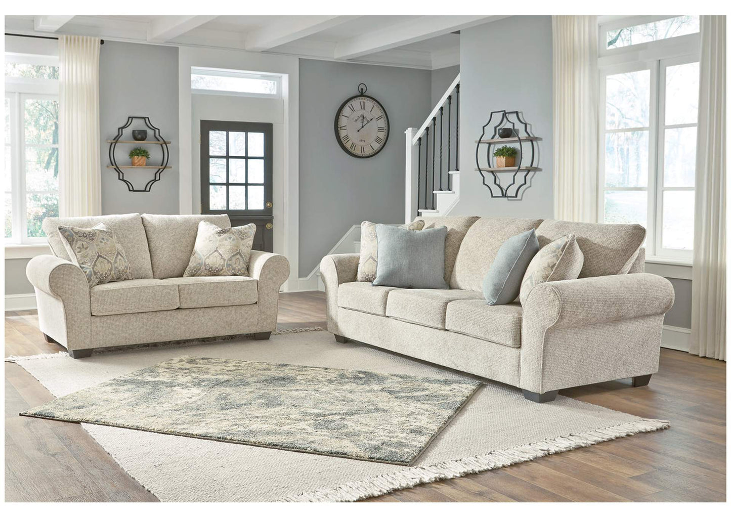 Haisley Sofa, Loveseat, Chair and Ottoman