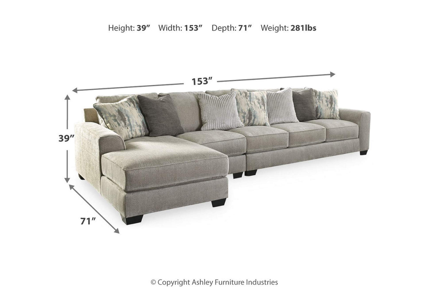 Ardsley 3-Piece Sectional with Chaise