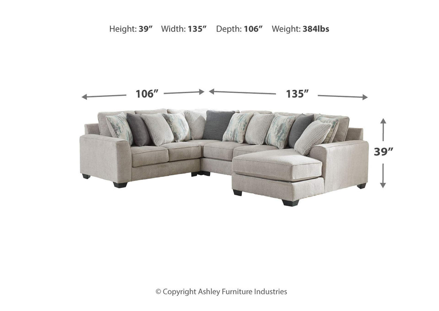 Ardsley 4-Piece Sectional with Chaise