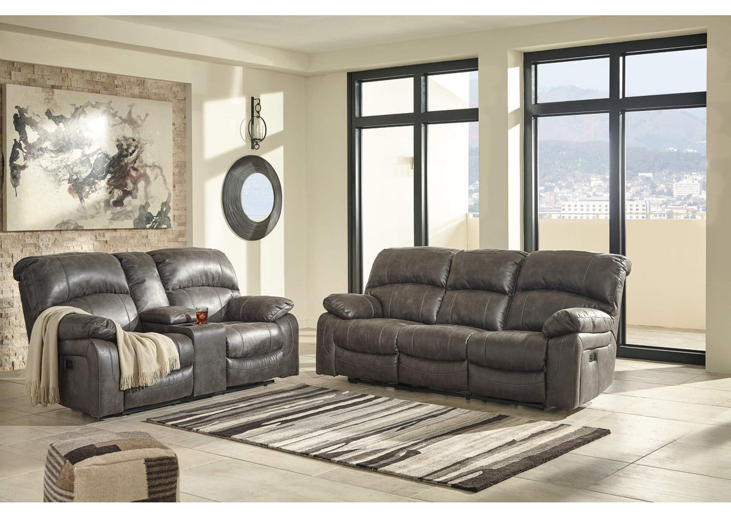 Dunwell Dual Power Reclining Sofa and Loveseat Set