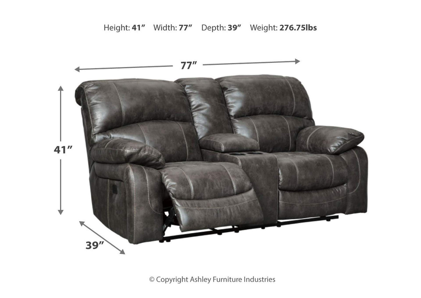 Dunwell Power Reclining Loveseat with Console