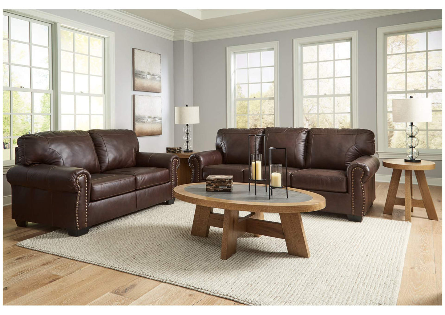 Colleton Leather Sofa and Loveseat