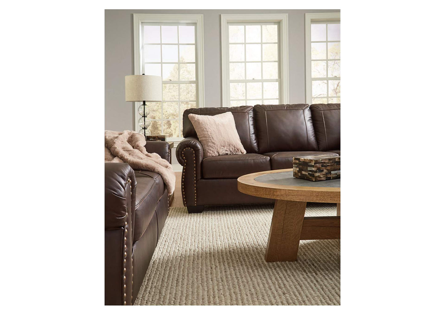 Colleton Leather Sofa and Loveseat