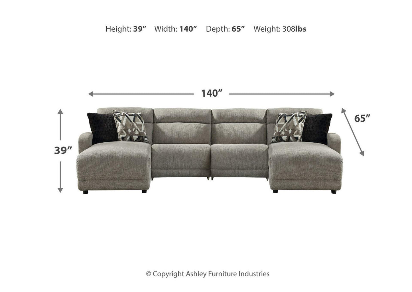 Colleyville 4-Piece Power Reclining Sectional with Chaise