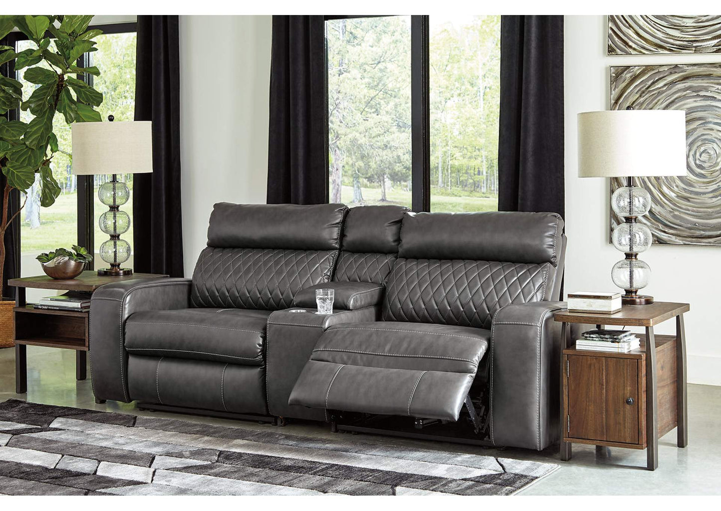 Samperstone 3-Piece Power Reclining Sectional Loveseat