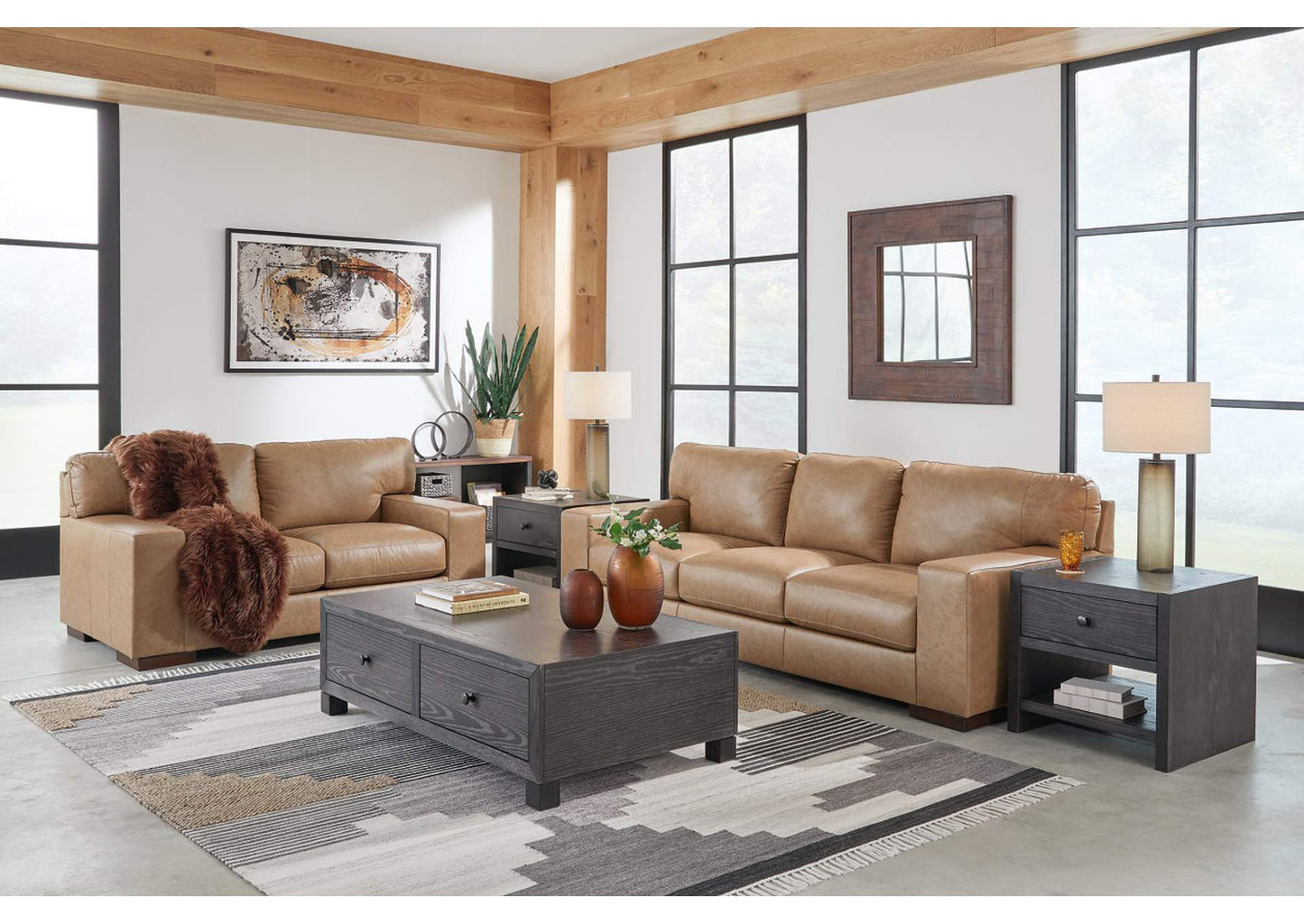 Lombardia Leather Sofa and Loveseat