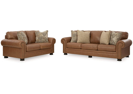 Carianna Leather Sofa and Loveseat