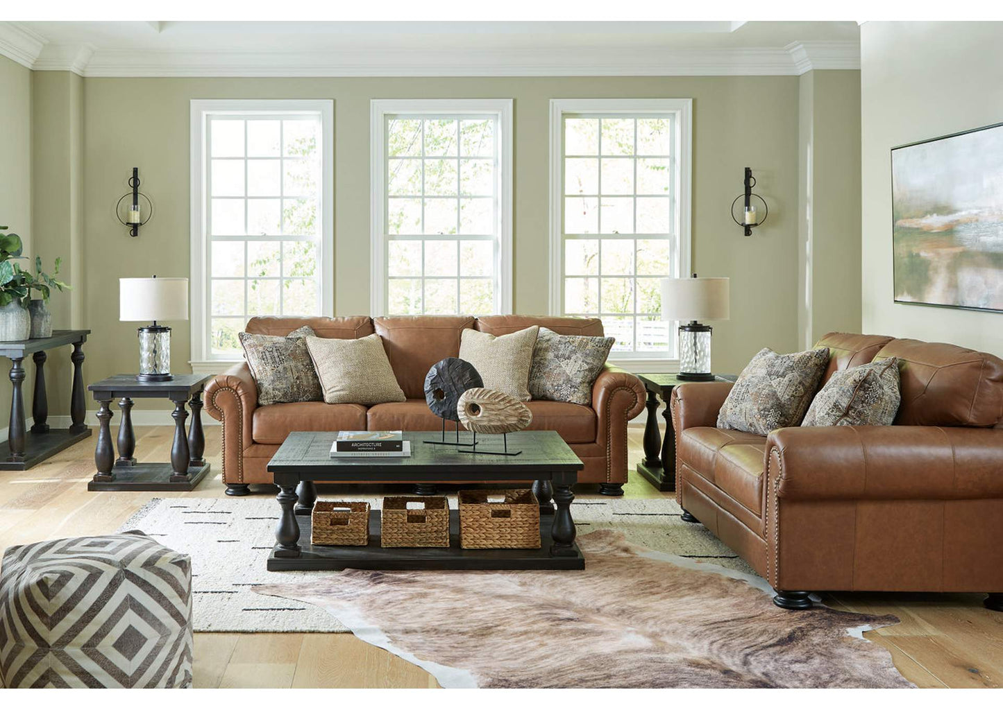 Carianna Leather Sofa and Loveseat