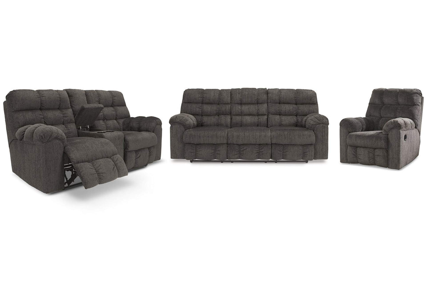 Acieona Manual Reclining Sofa, Loveseat and Recliner Set