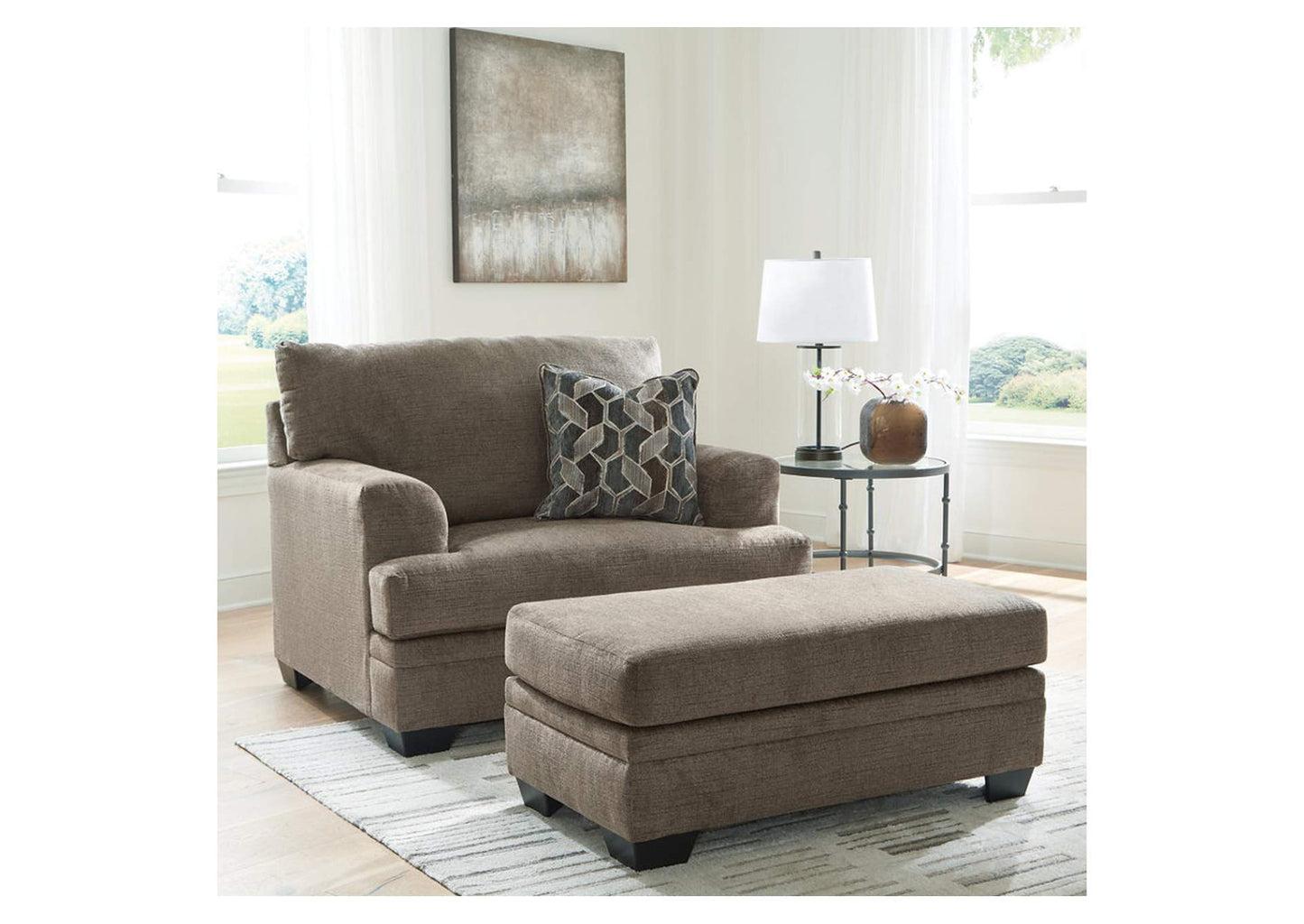 Stonemeade Sofa Chaise, Chair, and Ottoman