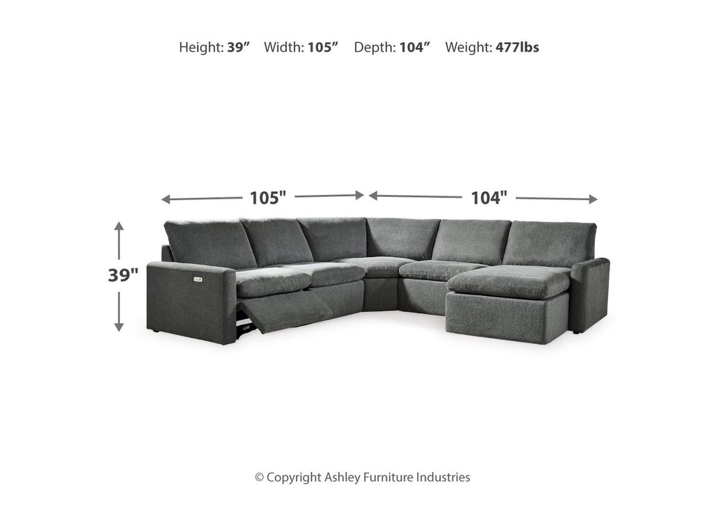 Hartsdale 5-Piece Power Reclining Sectional with Chaise