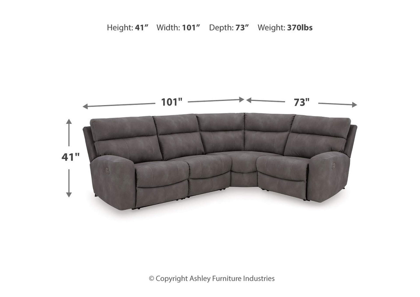 Next-Gen DuraPella 4-Piece Power Reclining Sectional