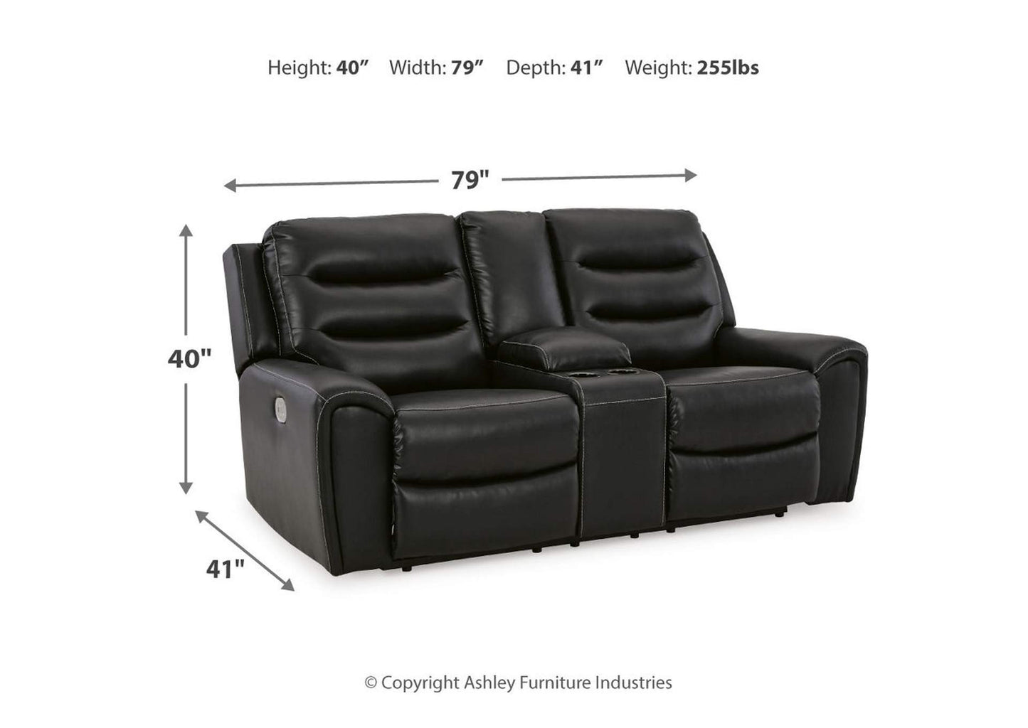 Warlin Power Reclining Loveseat with Console