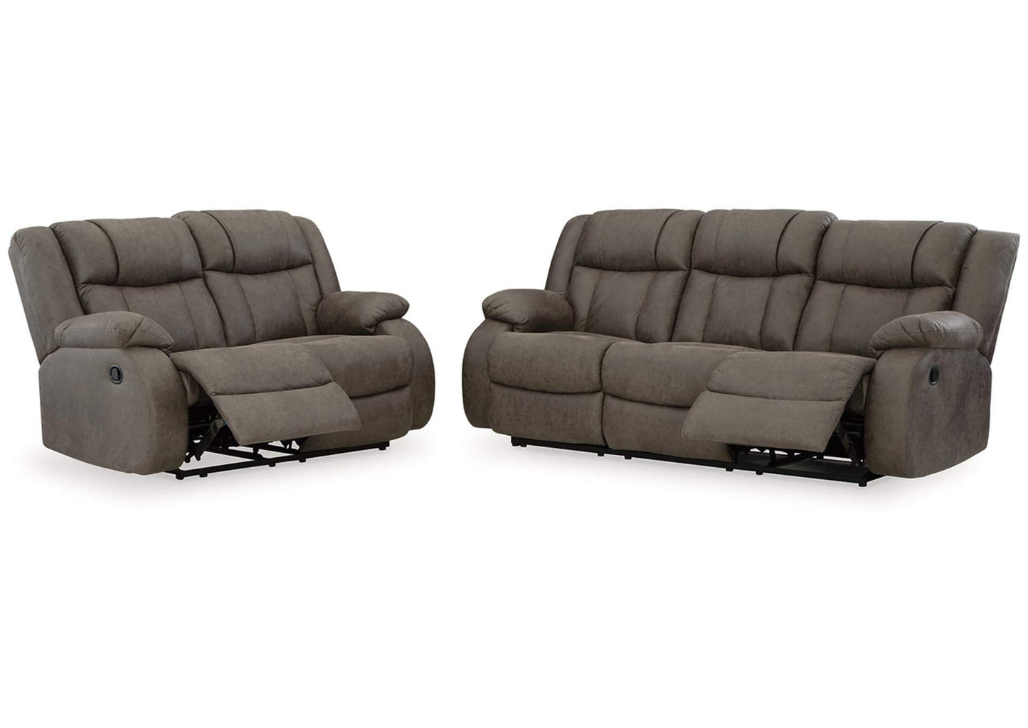 First Base Manual Reclining Sofa and Loveseat