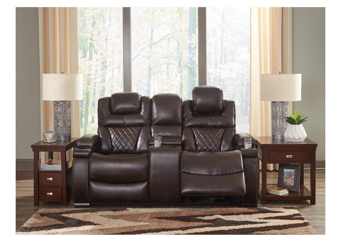 Warnerton Power Reclining Loveseat with Console