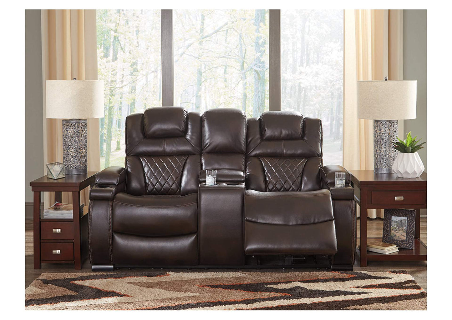 Warnerton Power Reclining Loveseat with Console