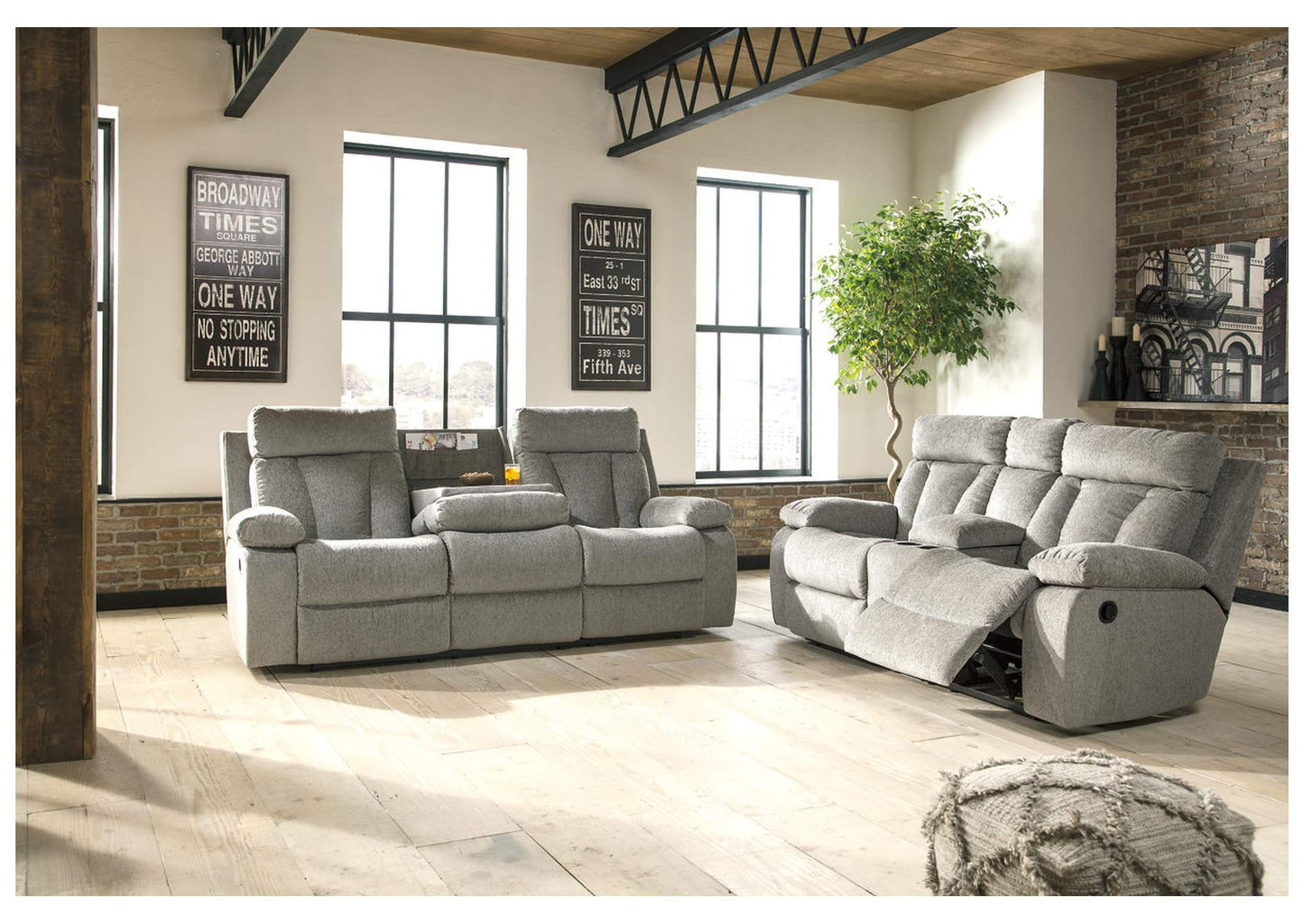 Mitchiner Manual Reclining Sofa and Loveseat Set