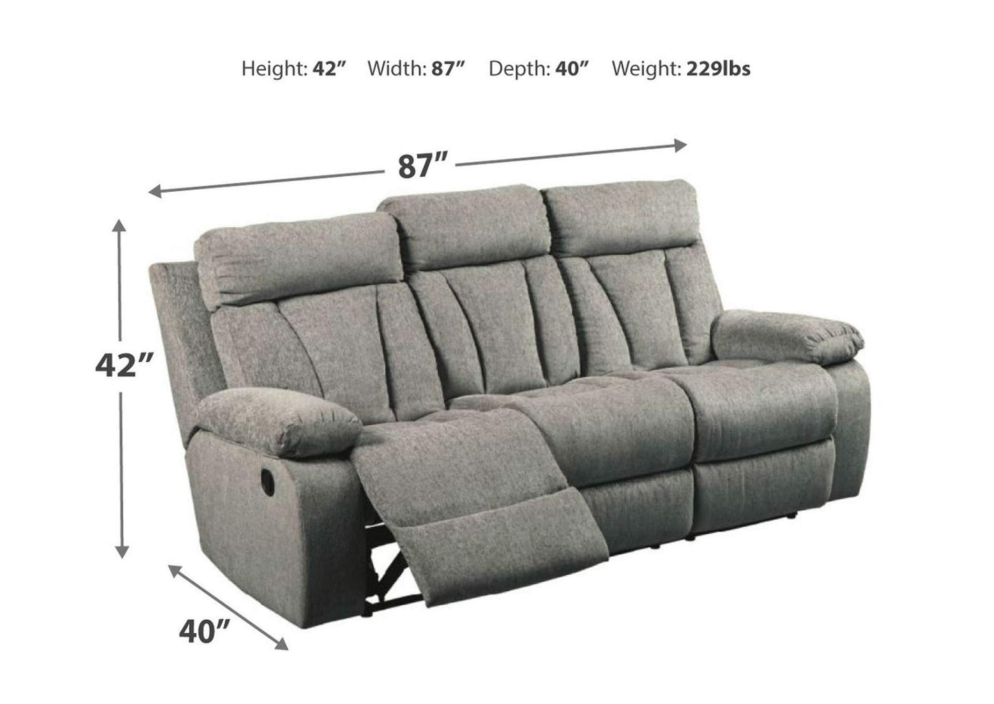 Mitchiner Manual Reclining Sofa and Loveseat Set