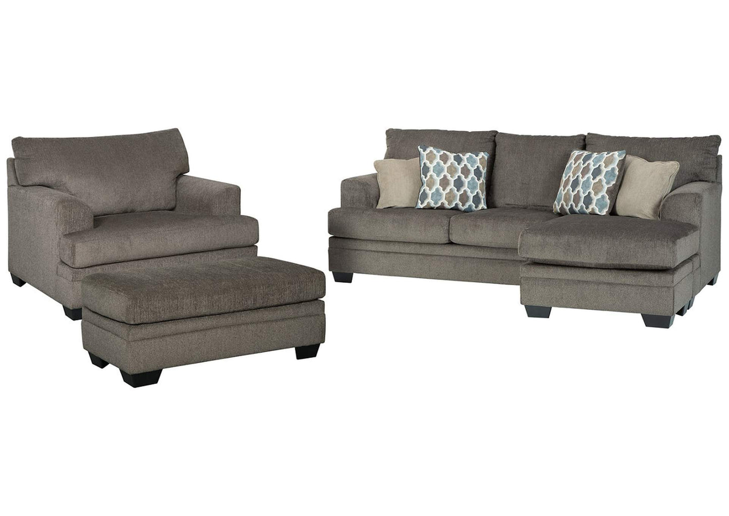 Dorsten Sofa Chaise, Chair, and Ottoman