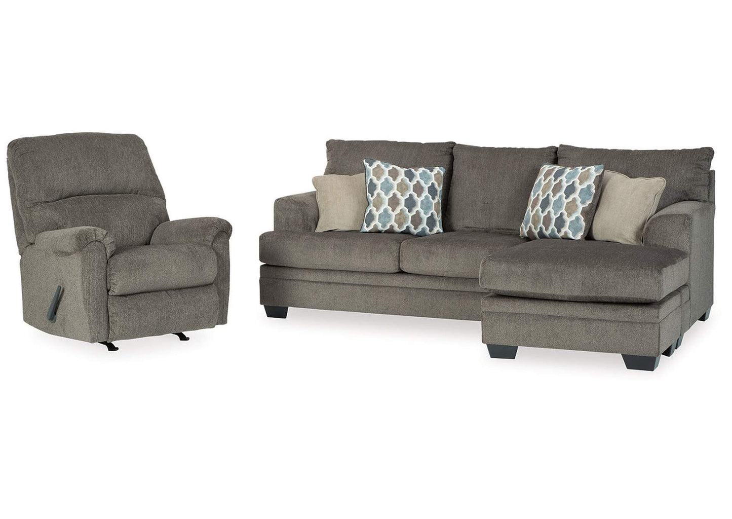 Dorsten Sofa Chaise and Recliner Set