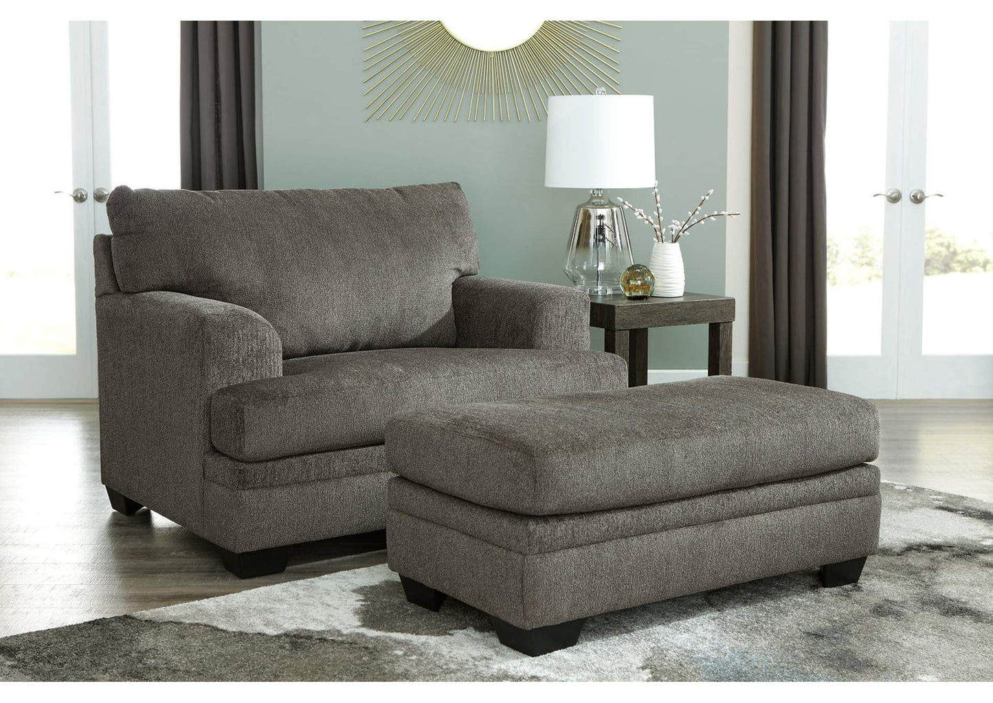 Dorsten Sofa Chaise, Chair, and Ottoman