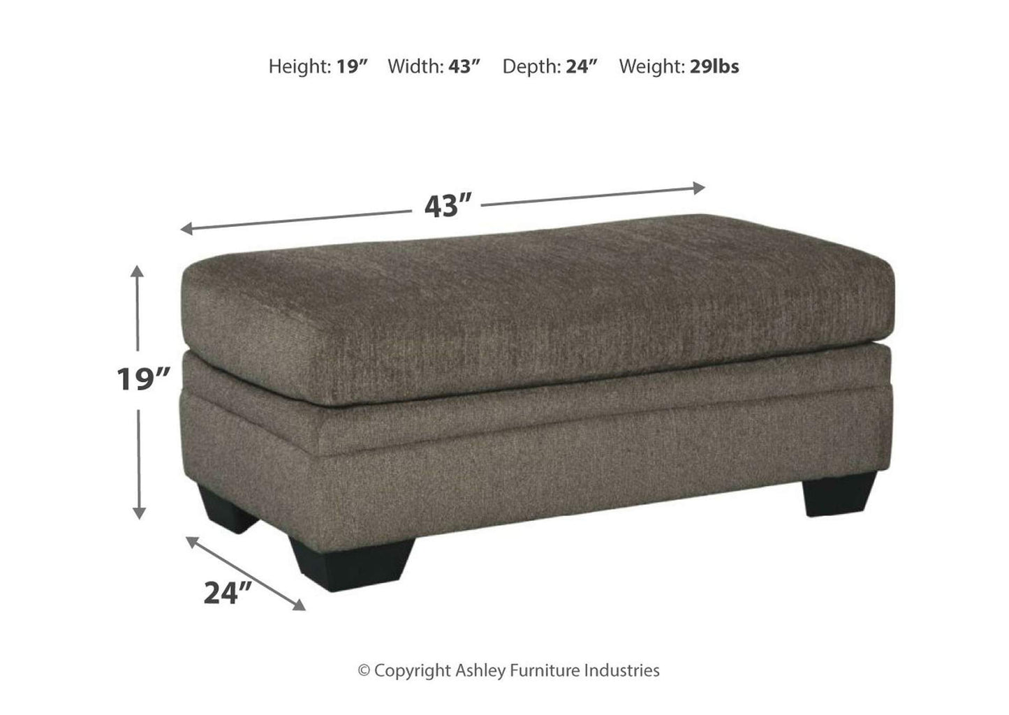 Dorsten Sofa Chaise, Chair, and Ottoman