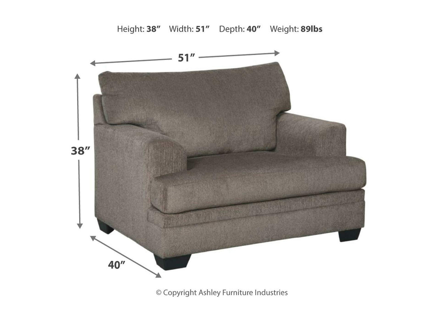 Dorsten Sofa Chaise, Chair, and Ottoman