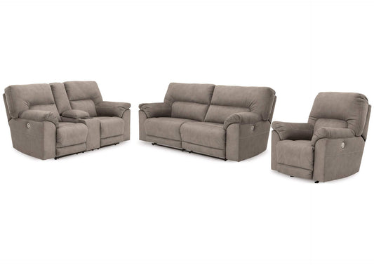 Calderwell Power Sofa, Loveseat and Recliner