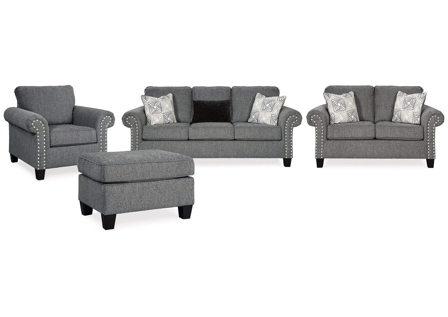 Agleno Sofa, Loveseat, Chair and Ottoman