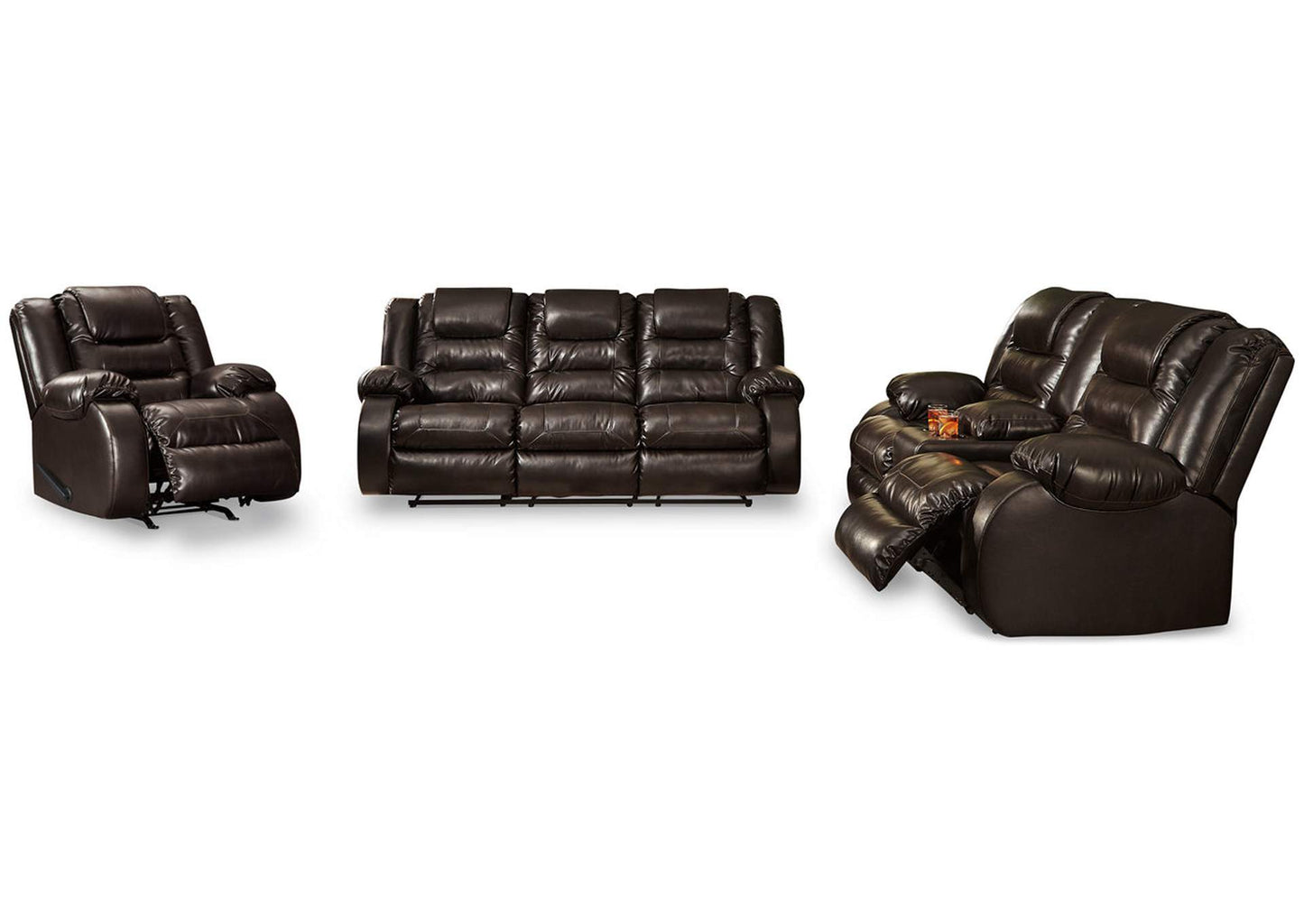 Vacherie Reclining Sofa, Loveseat and Recliner Set