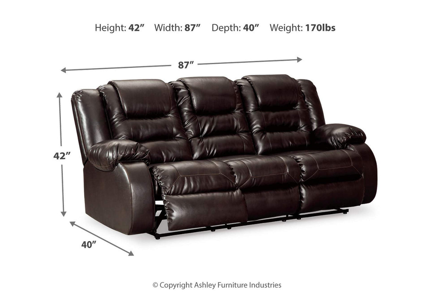 Vacherie Reclining Sofa, Loveseat and Recliner Set