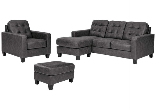 Venaldi Sofa Chaise, Chair, and Ottoman