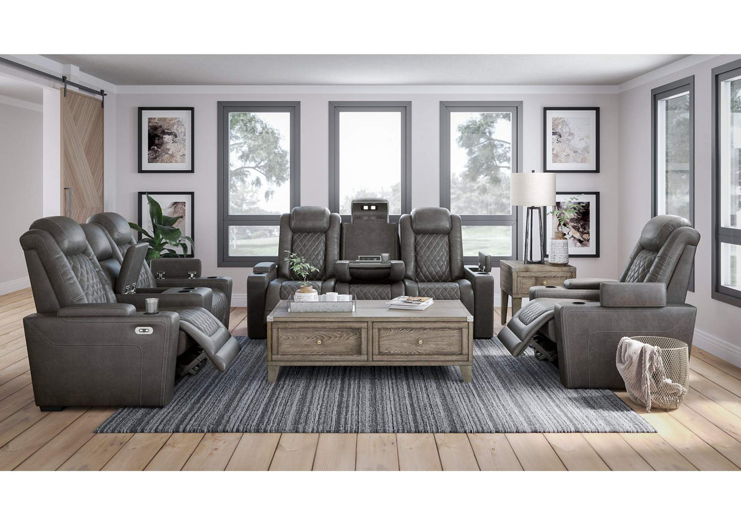 HyllMont Power Sofa, Loveseat and Recliner