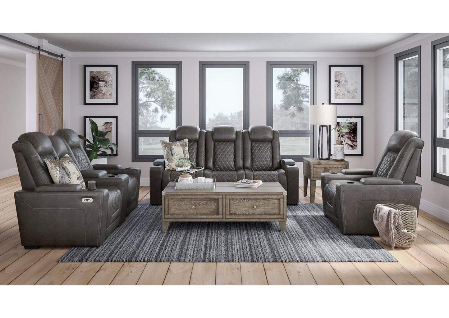 HyllMont Power Sofa, Loveseat and Recliner