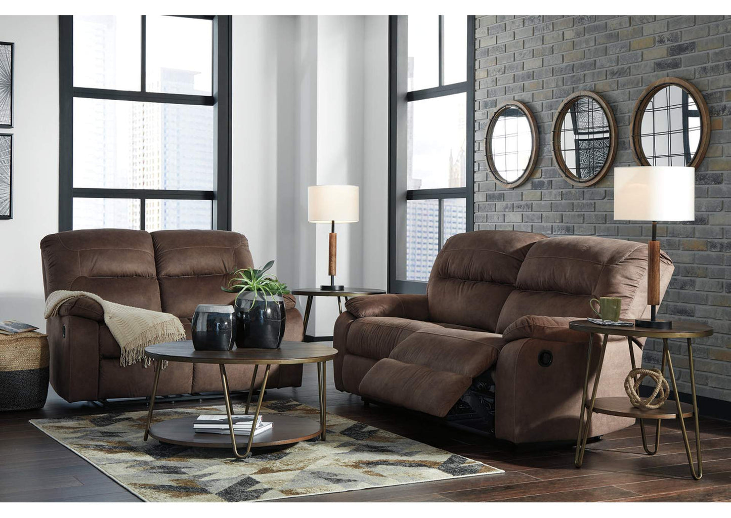 Bolzano Manual Reclining Sofa and Loveseat Set